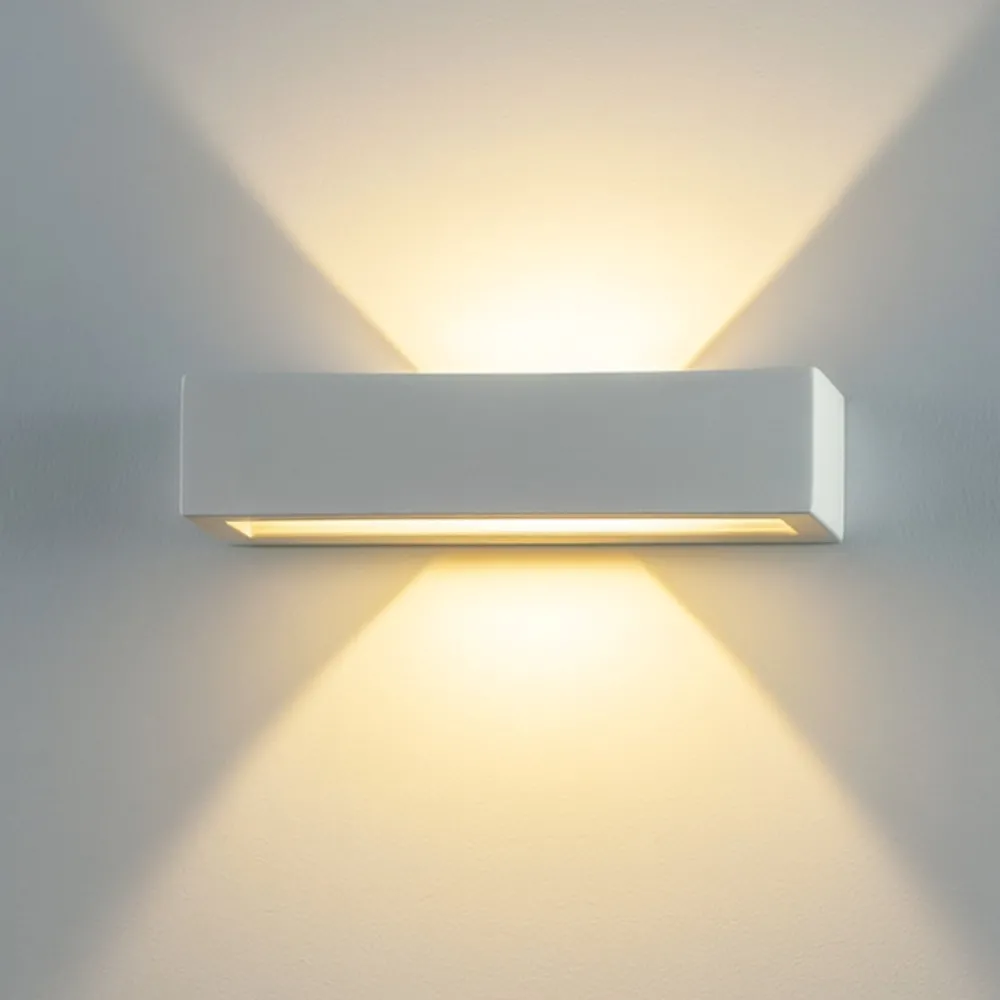 Applique Da Parete-IsyLuce applique in gesso bianco moderno rettangolare