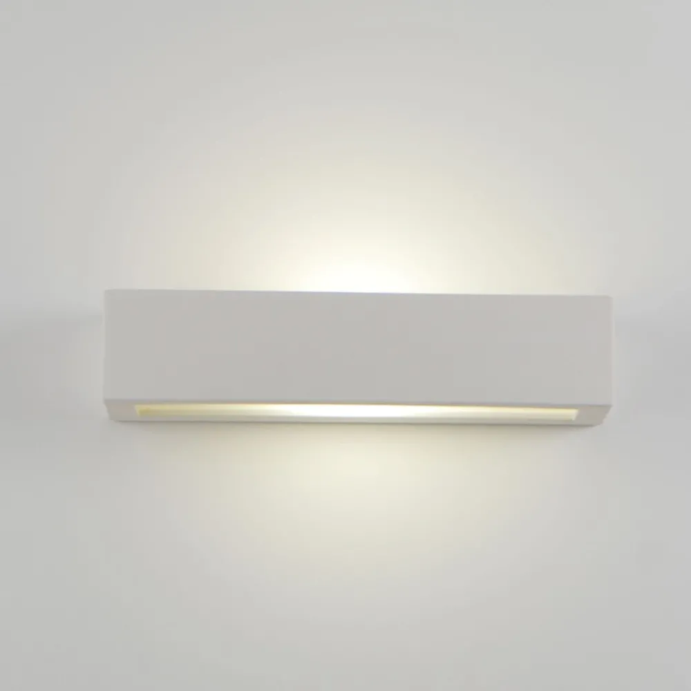 Applique Da Parete-IsyLuce applique in gesso bianco moderno rettangolare