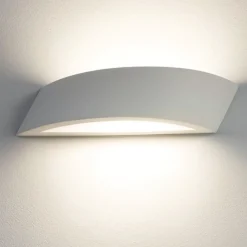 Applique Da Parete-IsyLuce applique in gesso bianco curvo