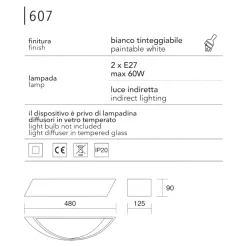 Applique Da Parete-IsyLuce applique in gesso bianco curvo