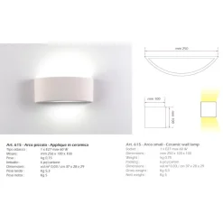 Applique Da Parete-IsyLuce applique in gesso curvo bianco moderno