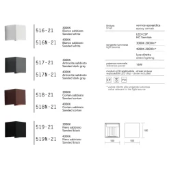 Applique Da Esterno-IsyLuce applique lampada da esterno cubo 16w 4000k corten