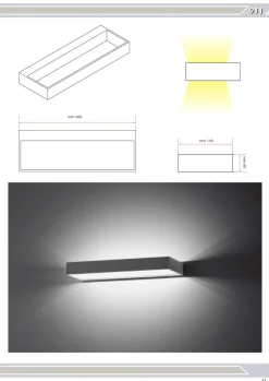 Applique Da Parete-IsyLuce applique led 12w 4000k bianco design moderno