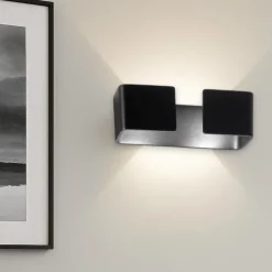 Applique Da Parete-IsyLuce applique led 10w 3000k nero design moderna