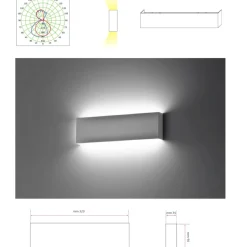 Applique Da Parete-IsyLuce applique nero led 18w 3000k moderna rettangolare