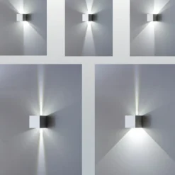 Applique Da Esterno-IsyLuce applique per esterno 16w 4000k cubo bianco