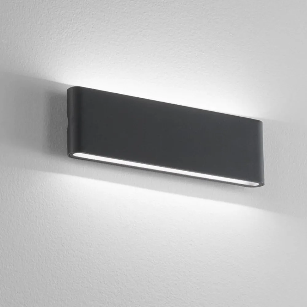 Applique Da Esterno-IsyLuce applique per esterno led 30w 4000k antracite moderna