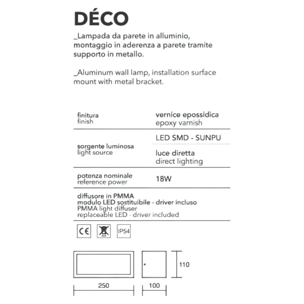 Applique Da Esterno-IsyLuce applique per esterno led 18w 4000k deco bianco moderna