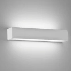 Applique Da Parete-IsyLuce applique rettangolare gesso bianco led 30w 3000k