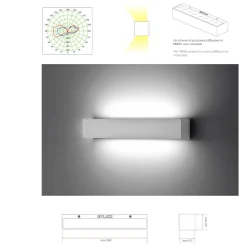 Applique Da Parete-IsyLuce applique rettangolare gesso bianco led 30w 3000k