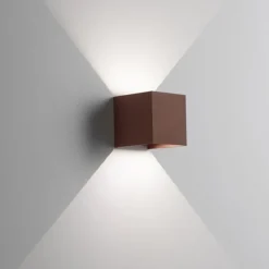 Applique Da Esterno-IsyLuce applique 6w cubo corten 3000k per esterno