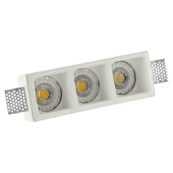 Faretti Da Incasso-IsyLuce cestello faretto gesso da incasso 3 luci