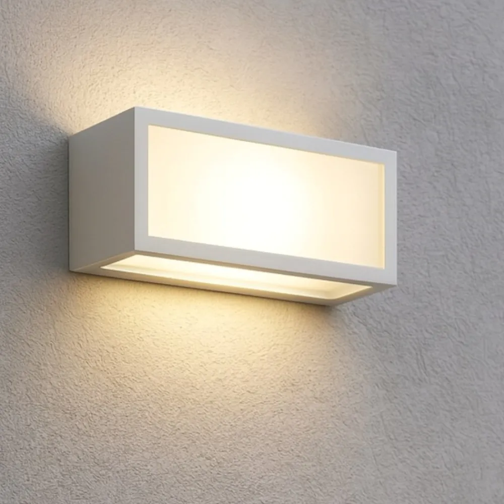 Applique Da Esterno-IsyLuce deco applique da esterno led 18w 3000k bianca moderna