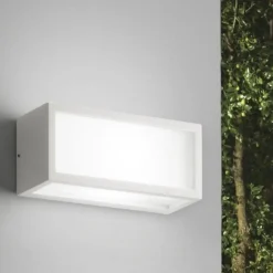 Applique Da Esterno-IsyLuce deco applique da esterno led 18w 3000k bianca moderna