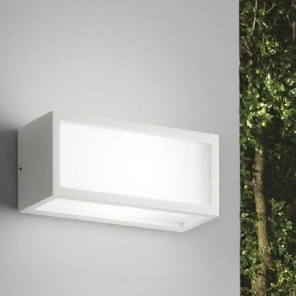Applique Da Esterno-IsyLuce deco applique da esterno led 18w 3000k bianca moderna