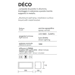 Applique Da Esterno-IsyLuce deco applique da esterno led 18w 4000k marrone corten