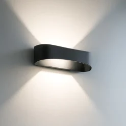 Applique Da Parete-IsyLuce drappo applique nero moderno design led 36w 3000k