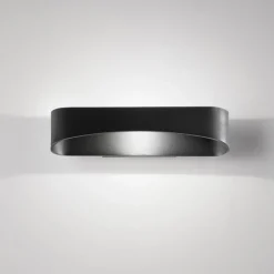 Applique Da Parete-IsyLuce drappo applique nero moderno design led 36w 3000k