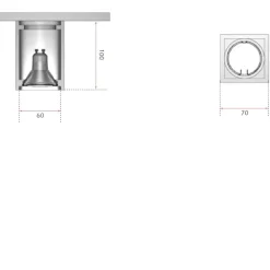 Faretti Da Soffitto-IsyLuce faretto cubo da soffitto gesso bianco per cucina