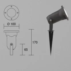 Faretti Da Esterno-IsyLuce faretto da giardino orientabile antracite