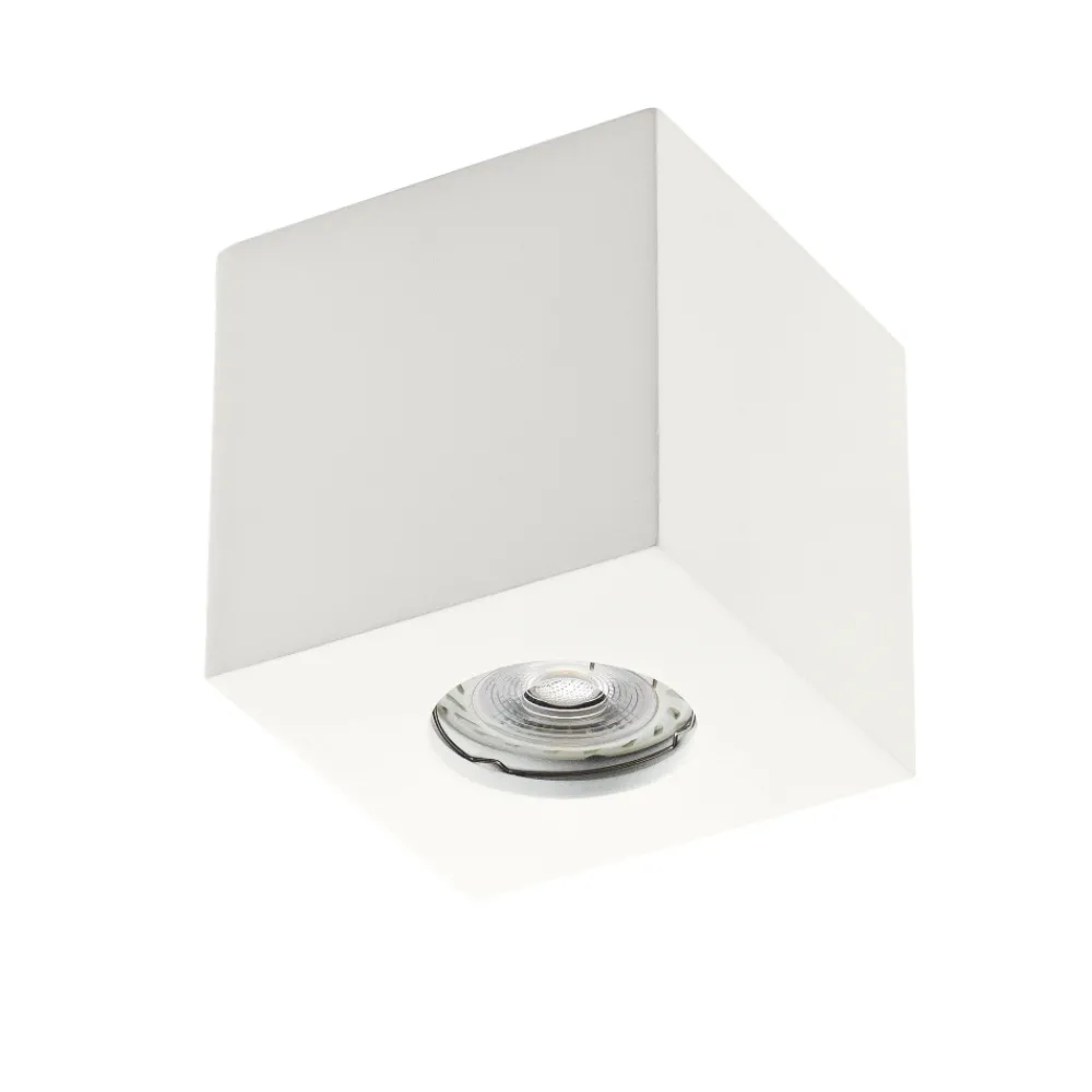 Faretti Da Soffitto-IsyLuce faretto da soffitto cubo di gesso bianco
