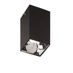 Faretti Da Soffitto-IsyLuce faretto da soffitto quadrato nero cromo