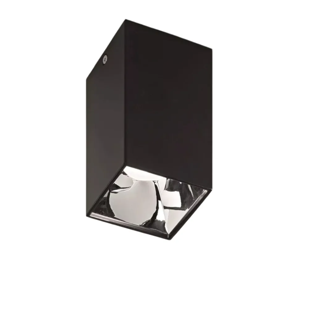 Faretti Da Soffitto-IsyLuce faretto da soffitto quadrato nero cromo