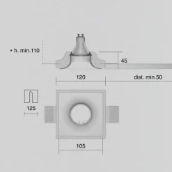 Faretti Da Incasso-IsyLuce faretto di gesso tondo da incasso per soffitto cartongesso