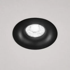 Faretti Da Incasso-IsyLuce faretto nero rotondo da incasso per cartongesso