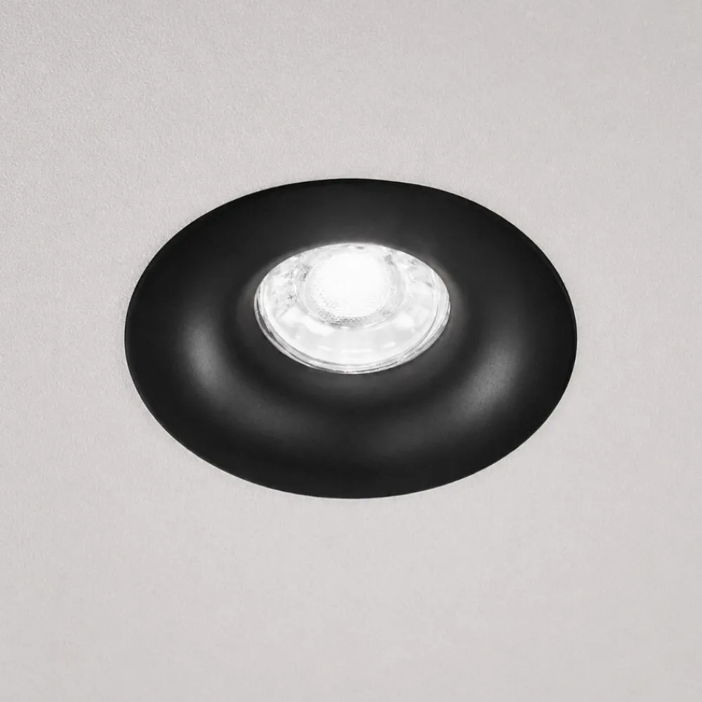 Faretti Da Incasso-IsyLuce faretto nero rotondo da incasso per cartongesso