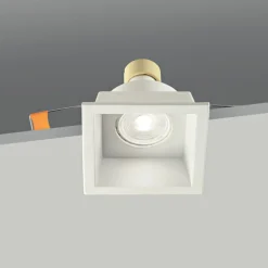 Faretti Da Incasso-IsyLuce faretto quadrato bianco da incasso per soffitto