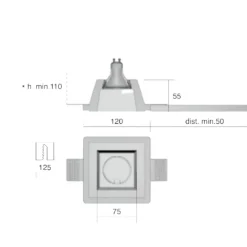 Faretti Da Incasso-IsyLuce faretto quadrato di gesso da incasso a soffitto