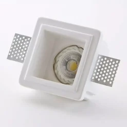 Faretti Da Incasso-IsyLuce faretto quadrato di gesso da incasso per controsoffitto