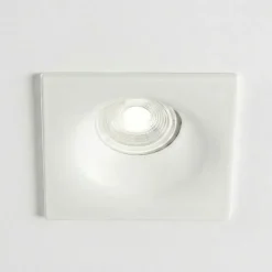 Faretti Da Incasso-IsyLuce faretto quadrato metallo bianco da incasso controsoffitto