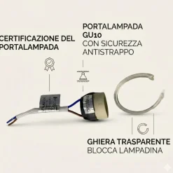 Faretti Da Incasso-IsyLuce faretto quadrato nero da incasso per controsoffitto