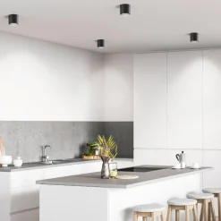 Faretti Da Soffitto-IsyLuce focus faretto led nero cilindro 16w 3000k