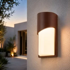 Applique Da Esterno-IsyLuce lampada da esterno corten marrone moderna