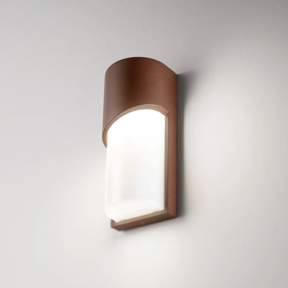 Applique Da Esterno-IsyLuce lampada da esterno corten marrone moderna