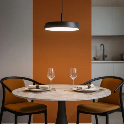 Lampadari Cucina-IsyLuce lampadario da cucina nero urban design moderno led 18w dimmerabile