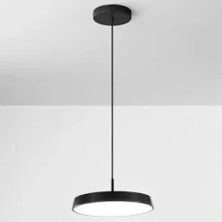 Lampadari Cucina-IsyLuce lampadario per cucina moderna nera disco led 42w 3000k 4000k