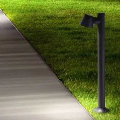 Lampioni Da Giardino-IsyLuce lampione orientabile da giardino antracite moderno