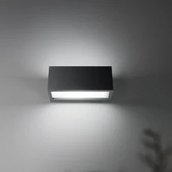 Applique Da Esterno-IsyLuce metro applique da esterno antracite led 24w 4000k
