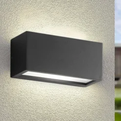 Applique Da Esterno-IsyLuce metro applique da esterno antracite led 24w 4000k