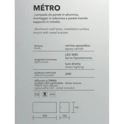 Applique Da Esterno-IsyLuce metro applique da esterno 24w 3000k antracite