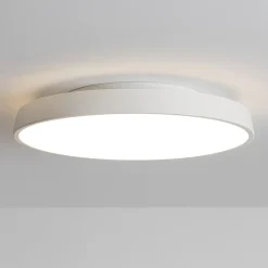 Plafoniere Moderne-IsyLuce plafoniera led 39w 3000k 4000k dimmerabile bianca rotonda