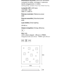Plafoniere Moderne-IsyLuce plafoniera led 60w 3000k quadrata