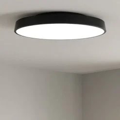 Plafoniere Moderne-IsyLuce plafoniera nera led 3000k 4000k dimmerabile