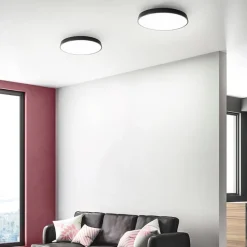 Plafoniere Moderne-IsyLuce plafoniera nera led 3000k 4000k dimmerabile