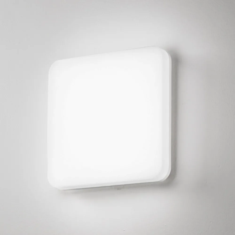 Plafoniere Bagno-IsyLuce plafoniera quadrata per bagno bianca led cct ip54