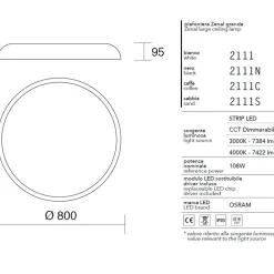 Plafoniere Moderne-IsyLuce plafoniera rotonda led 3000k 4000k dimmerabile